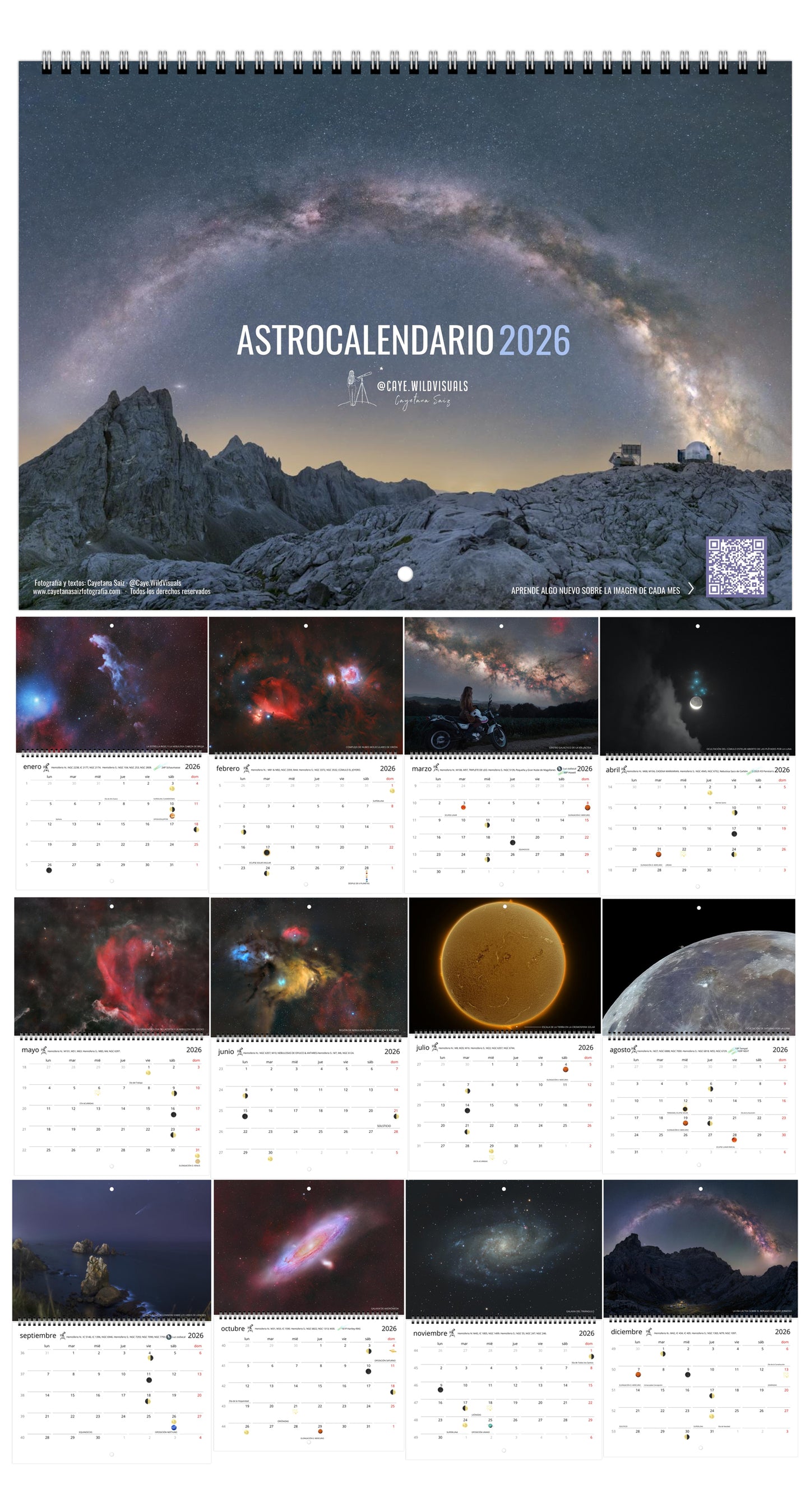 AstroCalendario planificador 2026 CayeWildVisuals ESPAÑOL